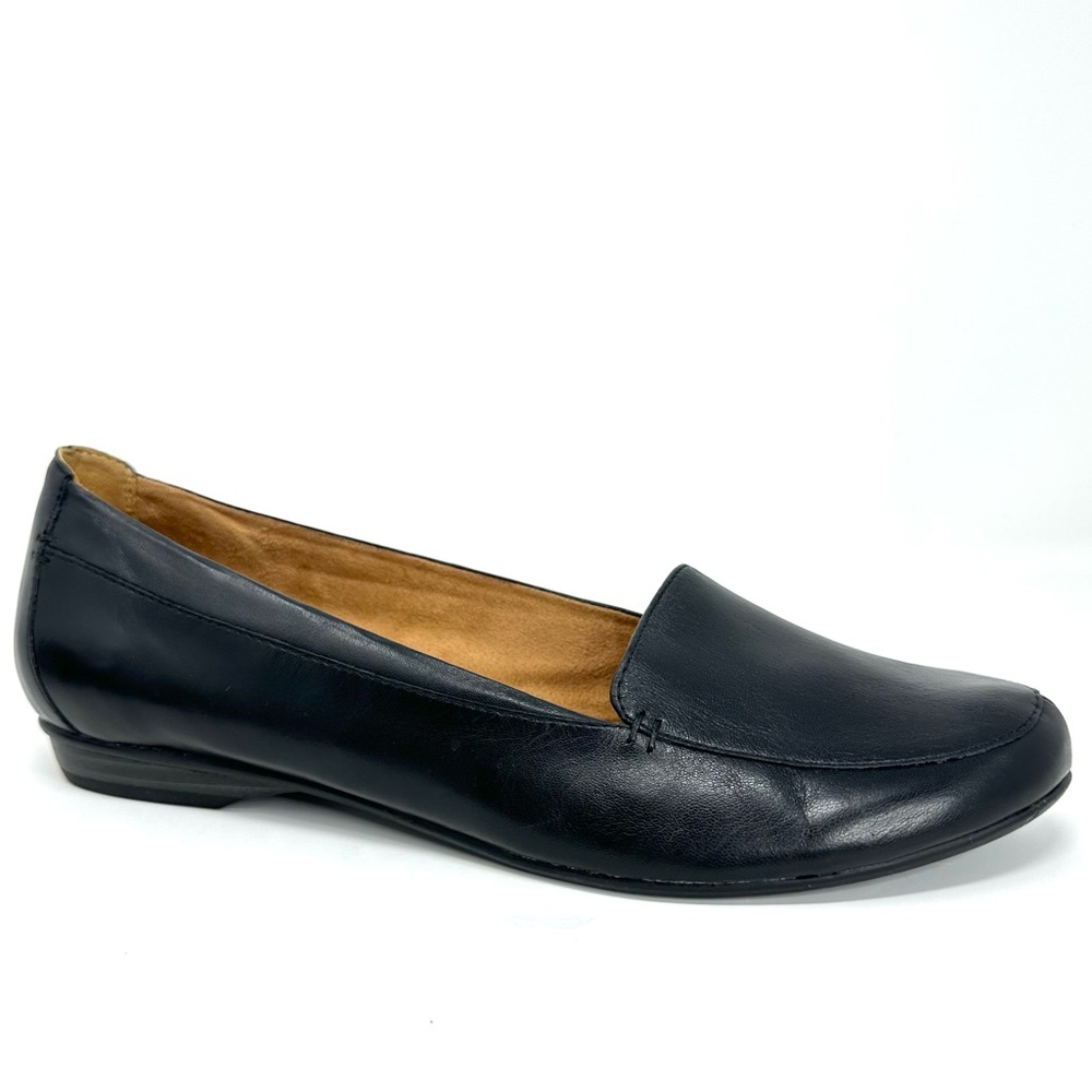 Naturalizer Women's Saban Black Leather Slip On Flats Loafers - Picture 2 of 15